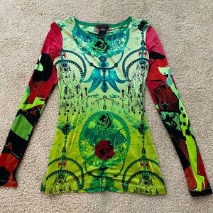 Custo Barcelona long sleeve mesh top